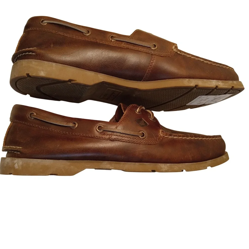 Sperry Top-Sider Mens Billfish 3-Eye‎ Boat Shoes Tan Leather 12M Casual Classic